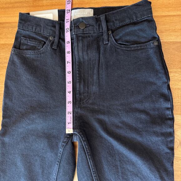 Everlane The Original Cheeky Jean Straight Leg High Rise Crop Sz 26 Black Denim - Picture 13 of 15